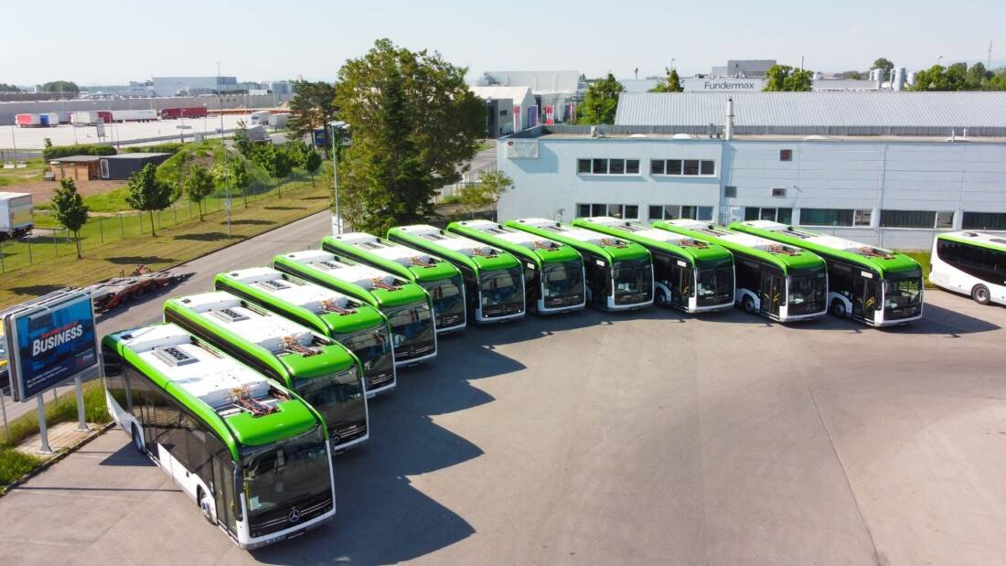 Premiere in Austria Eleven Mercedes-Benz eCitaros ready to hit the road on their first route in the southern Weinviertel region
