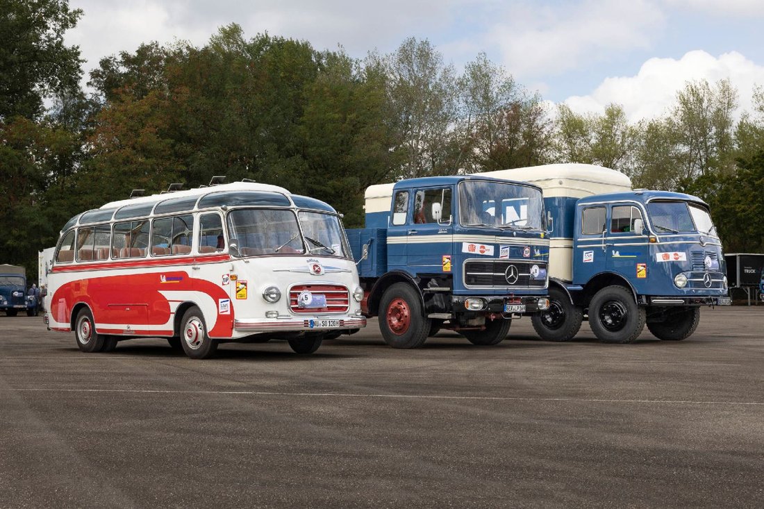 the 19th tour of Germany for vintage commercial vehicles starts out at the Mercedes-Benz plant in Wörth